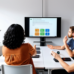 **

> A diverse group of people participating in an educational workshop about AI, led by an instructor. The scene should be bright and engaging, with visuals illustrating basic AI concepts. Emphasis on accessibility and understanding, like explaining how a microwave works to someone unfamiliar with it.

**