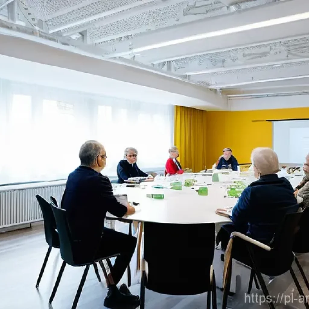 시민참여 AI 윤리의 성공 사례 - **Prompt:** "A diverse group of Polish citizens, including men and women of various ages (from young...