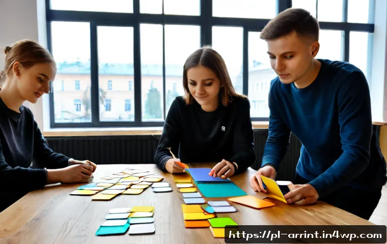 Home 17 AI 윤리를 위한 창의적 아이디어 공모전 - Photorealistic modern Polish university innovation workshop, diverse young adult students and a seni...